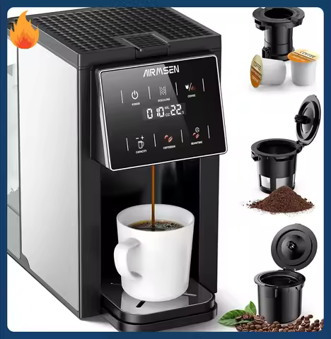 [Discounted Price!]Grind & Brew Coffee Maker with Grinder - Single Serve Machine Compatible with K-C
