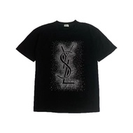 YSL YS Saint Laurent Heavy Industry Short Sleeve T-shirt Women's 2024 Summer Korean Style Loose Slim Round Neck Pure Cot