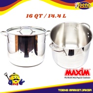 14.4 Liter Stainless Steel Stock Pot 16 QT MAXIM/