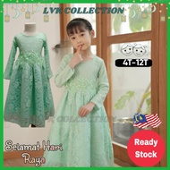 🇲🇾 RAYA DEALS🌜⭐🇲🇾READY STOK [4T-12T ]Baju Raya 2023 Jubah Budak Perempuan MINT GREEN Muslimah Gaun Budak Cotton