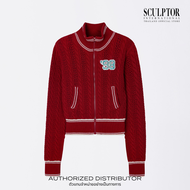 SCULPTOR® เสื้อคาร์ดิแกน Knitted Cable Track Zip-Up