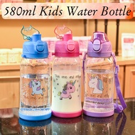 580ML Botol Air Kanak-kanak Kids Water Bottle With Straw Tali Panjang Ada Tali Panjang Straw Big 小孩吸