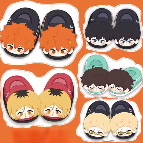 Cartoon Couple Haikyuu Cotton Slippers Hinata Shoyo Cosplay Shoes Kageyama Tobio Super Soft Slipper