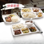 Pack Commercial Quick-Density 10 School Cafeteria Compartment Tableware Dinner Plate Bowl Plate Amin