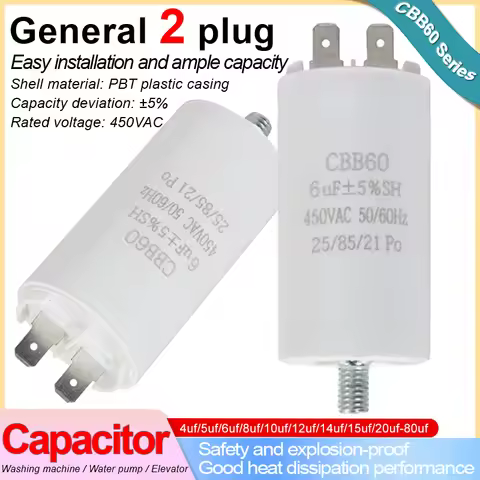 CBB60 Washing Machine Pump Starting Capacitor:4uf,5uf,6uf,8uf,10uf,12uf,14uf,15uf,20uf,25uf,30uf,35u