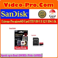 SanDisk Extreme Pro microSD Card 1TB V30 U3 A2 UHS-I 4K UHD (Up To 200MB/s Read, Up To 140MB/s Write) SDSQXCD-1T00-GN6MA
