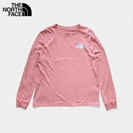 เสื้อยืดแขนยาว The North Face สีชมพู โลโก้สกรีน หน้า-หลัง อก 42 ยาว 26 มือสอง สภาพใหม่ ไม่มีตำหนิ