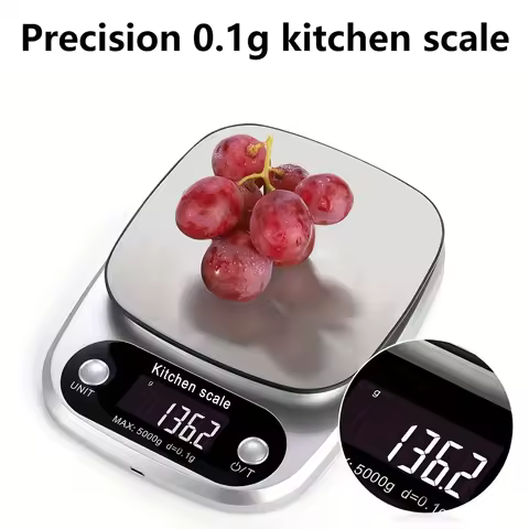 1pc 5kg/10kg Electronic Kitchen Scale Accurate to 1g with LCD Display One-Touch Reset Unit Switch Au