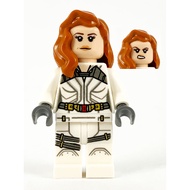 Lego Marvel Super Heroes SH0675: Black Widow - White Jumpsuit, Dark Orange Mid-Length Hair. 77905.