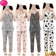 ENWEN Women animal print Spaghetti Terno Pajama, sleepwear for women with Padding, cotton spandex