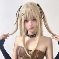 misa假毛女cos彌海砂米白色長直發動漫發型辣妹空氣劉海日系頭套