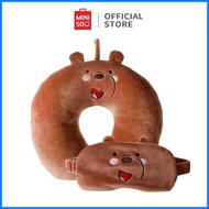 ❂ ❖ ◐ MATA Miniso Travel Neck Pillow Sleeping Eye Mask We bare Bears Neck Pillow Adult Neck Pillow
