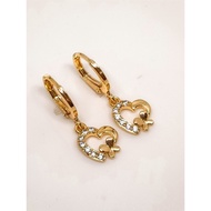 Anting Anak Titanium Anti Karat Anti Luntur Motif Permata Love Kupu Kupu Gold