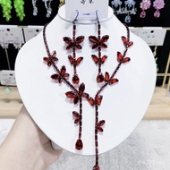 Luxury Luxury Necklace ins Live Zircon Necklace Earrings Hot-selling European American Style Heavy I