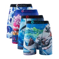 ETHIKA 4 ชิ้นผู้ชายชุดชั้นในนักมวย Breathable ว่ายน้ํากางเกงชาย Plus ขนาดพิมพ์กางเกงบุรุษกางเกงว่ายน