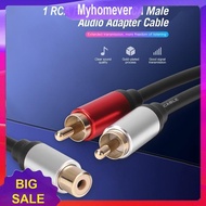 RCA 1 Female to 2 Male Adapter Audio Y Splitter Cable Amplifier Subwoofer