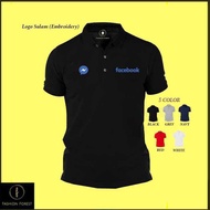 Polo Classic T Shirt WITH [FB] FACEBOOK MESSENGER LOGO Crew FASHION SPORTS STREETWEAR Sulam Embroide