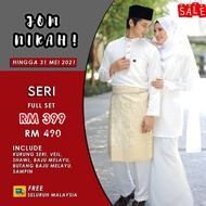 FULL SET BAJU PENGANTIN LELAKI PEREMPUAN | BAJU NIKAH MURAH | BAJU KAHWIN PUTIH WHITE PLUSSIZE - SER