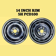 Rim Besi / Steel Rim 14 Inch 5H PCD100 Rim Tyre / Tayar Rim / Tire Rim / Steel Rim 14 Inch