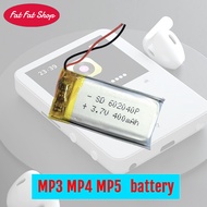 3.7V polymer lithium battery 602040P 400MAH FOR MP3 MP4 MP5 Bluetooth small speaker battery