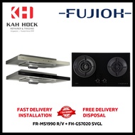 FUJIOH FR-MS1990 R/V 900MM SUPER SLIMHOOD + FH-GS7020 SVGL BLACK GLASS GAS HOB BUNDLE