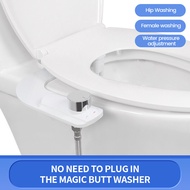 SAMODRA Ultra-Slim Bidet Attachment Non-Electric Dual Nozzle (Female & Rear Wash)Chrome Spin Button