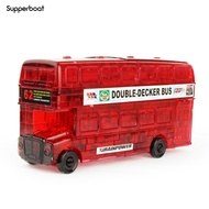 3D Double Decker Bus Car Crystal Puzzles Model DIY Building Blocks Kids Toy Gift