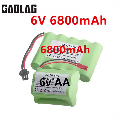 NiMH 6V 6800mAh Rechargeable Battery For RC Cars Robots Tank Gun Boats With SM/JST Plug AA 6 v Batte