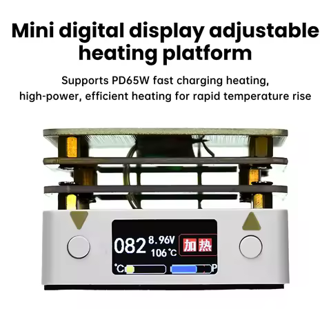 PD65W 20V Mini Constant-Temperature Heating Plate, 10–300°C, Digitally Adjustable Heating Plate with