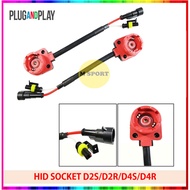 HID Bulb Ballast Harness Converter Socket Adapter Wire Cable For D2S D2R D4S D4R