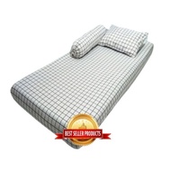 [BEST SELLER] Bed Sheets Size 90x200, 100x200, 120x200 - Single Checkered Bed Sheets - WHITE CHECK, 