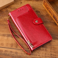 Reno 8T 5G Zipper Phone Case OPPO Reno8 T 4G Flip Cover PU Leather Wallet Cases Cards Holder with St