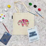 Diwali Elephant Tote Bag Painting Pack, Deepavali Gift Set, DIY Art Kit