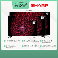 Sharp DL1 Series 4K HDR Android TV - 50" / 65" / 70", Featuring HDR 10 X4 Revelation Processor Deep Chroma Display