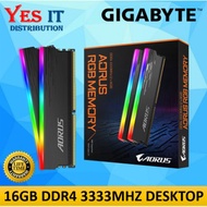 GIGABYTE AORUS RGB MEMORY DDR4 16GB (2X8GB) 3333MHz MEMORY DESKTOP RAM ( GP-ARS16G33 )