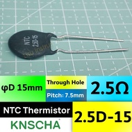 NTC 2.5D-15 Power Thermistor Radial Leaded 2.5D-15 Through Hole 2.5ohm D=15mm P=7.5mm