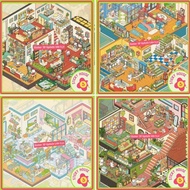 [Express + available in Hanoi] Blue Cat House 3D Sticker 3D Landscape Street, 3D Sticky House Sticke