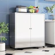 Household Kitchen Locker Floor Shelf Multilayer Storage Shelf Cabinet Stainless Steel Storage Sidebo