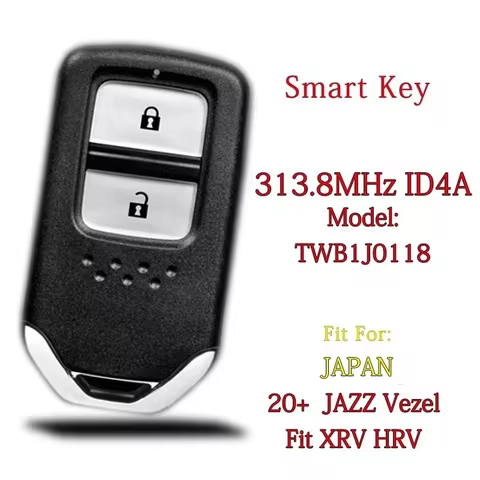 car key Fit for honda 313.8hmz 4a Fit JAZZ XRV Smart Remote Key FCC ID:TWB1J0118 72147-TZA-J0/72147-