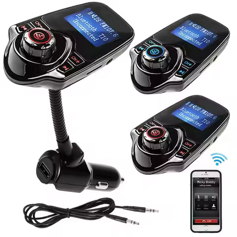 FM Transmitter 5V 2.1A USB Car Charger Hands-free Bluetooth Car Kit MP3 Music Player 1.44" LED Scree