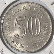 ( Syiling ) 50 Sen 1973 ( UNC ) Malaysia Parliament House