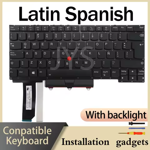 Latin Spanish Layout Suitable for Lenovo ThinkPad R14 E14 Gen2 Gen3 Gen4 Backlit Keyboard