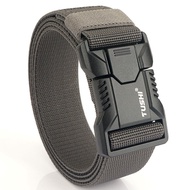 Men belt  Aluminum Alloye Buckle Elastic Belts For Men Durable Tactical Belt
