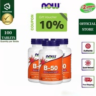 EXP:2027 NOW Foods B-50 Supplement 100 Tablets Folate Inositol Choline Pantothenic Acid Daily Energy