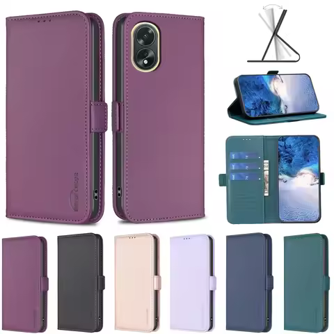 Flip Leather Case For OPPO A60 4G A38 4G A18 4G A58 4G A98 5G A78 5G A78 4G A17 A57 4G A76 4G Cover 