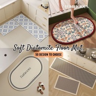 YUMILICIOUS Diatom Mud Floor Mat Bathroom Mat Kitchen Mat Alas Kaki Tandas Kitchen Mat Strong Water 