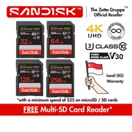 SanDisk Extreme PRO SD CARD V30 UHS-I Card 32GB DXXO 64GB DXXU 128GB 256GB DXXD TZG