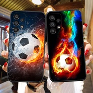 Fire Football Soccer Ball Cover Phone Case For Samsung A02 A02S A03 A03S A04 A04E A05S A06 A10 A10S 