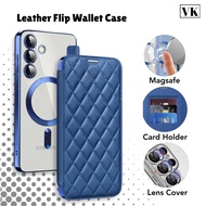 Luxury Flip Leather Magnetic Case For Samsung Galaxy A56 A55 A36 A35 A26 A15 A06 Support Magsafe Lea