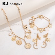 Necklace/bracelet/earring Set Ancient Coin Pendant Female 3 Set Fashion Accessories